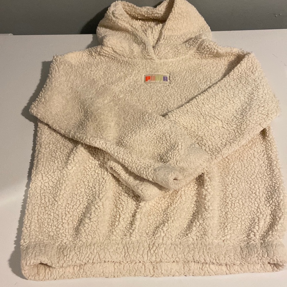 Puma Off White Sherpa Fleece Hoodie Size Girl’s Large 12-14